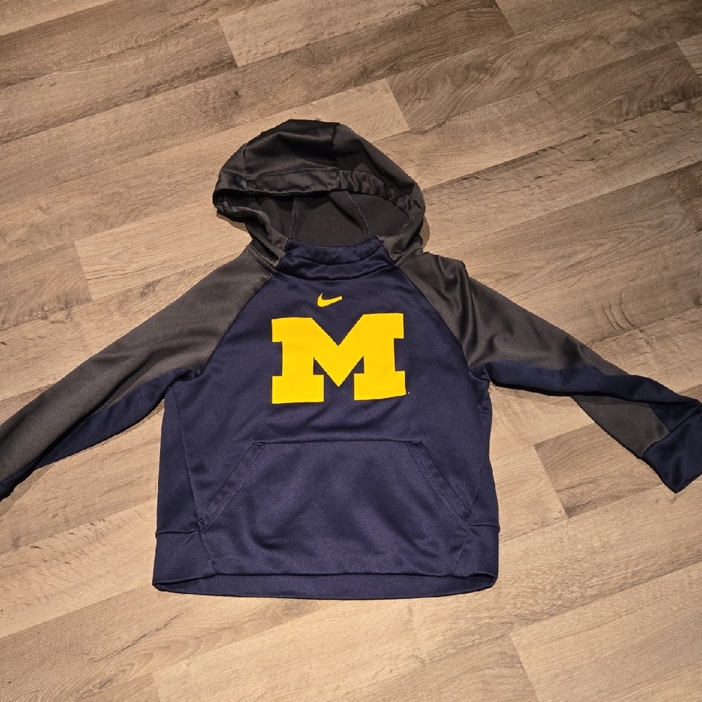 Nike Kids Navy and Gray Jacket with Yellow Logo